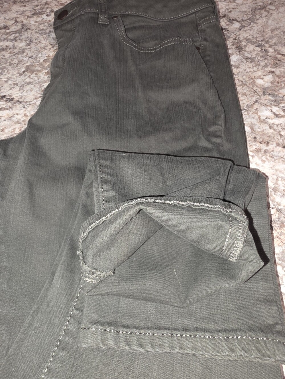 ana High Rise Olive Green Skinny Jeans 14 - Picture 3 of 5